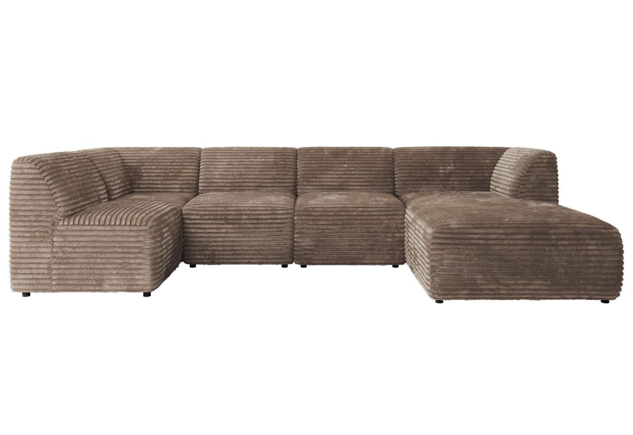 Narożnik MODARO U 6M - strona prawa - brązowy, sztruks