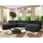 Narożnik MODARO U 6M - strona prawa - ciemnozielony, sztruks