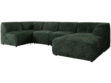 Narożnik MODARO U 6M - strona prawa - ciemnozielony, sztruks