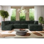 Narożnik MODARO U 6M - strona prawa - ciemnozielony, sztruks