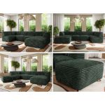 Narożnik MODARO U 6M - strona prawa - ciemnozielony, sztruks