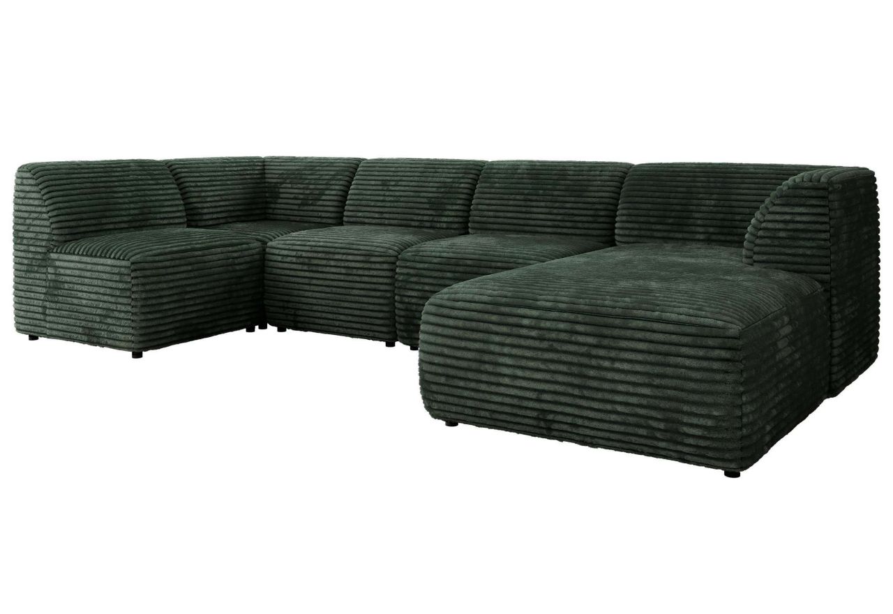 Narożnik MODARO U 6M - strona prawa - ciemnozielony, sztruks