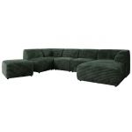 Narożnik MODARO U 6M - strona prawa - ciemnozielony, sztruks