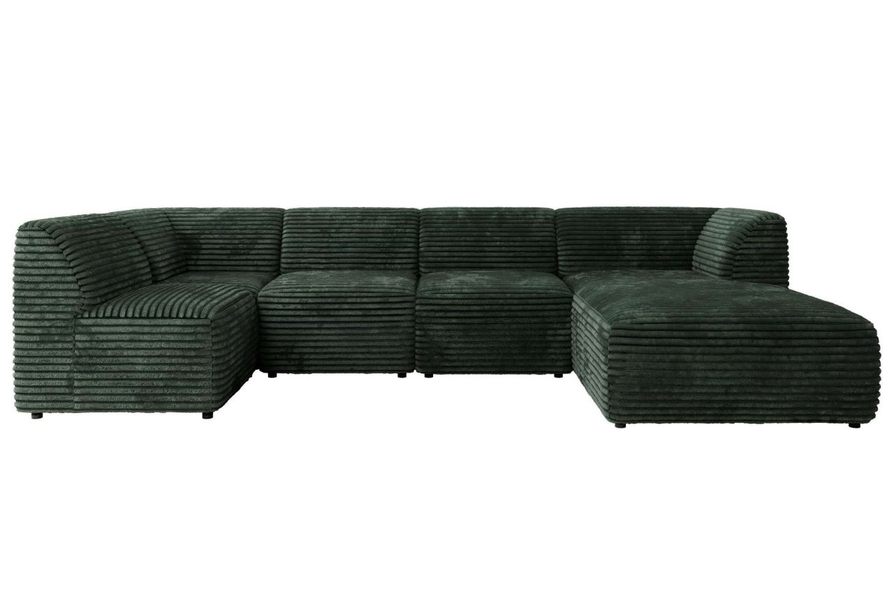 Narożnik MODARO U 6M - strona prawa - ciemnozielony, sztruks