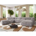 Narożnik MODARO U 6M - strona prawa - jasnoszary, sztruks