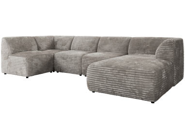 Narożnik MODARO U 6M - strona prawa - jasnoszary, sztruks