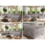 Narożnik MODARO U 6M - strona prawa - jasnoszary, sztruks