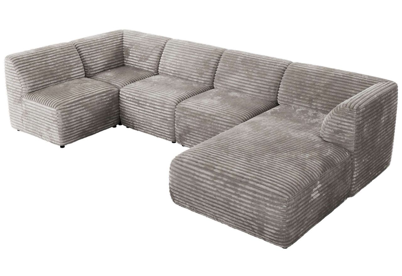 Narożnik MODARO U 6M - strona prawa - jasnoszary, sztruks