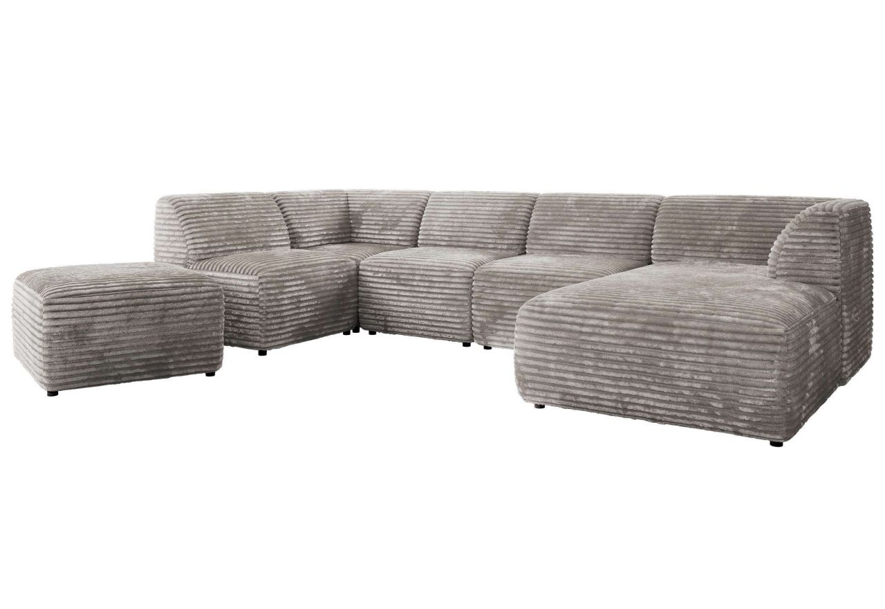 Narożnik MODARO U 6M - strona prawa - jasnoszary, sztruks