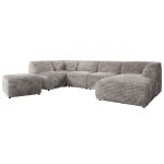 Narożnik MODARO U 6M - strona prawa - jasnoszary, sztruks