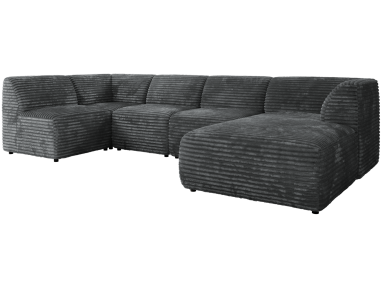 Narożnik MODARO U 6M - strona prawa - szary, sztruks