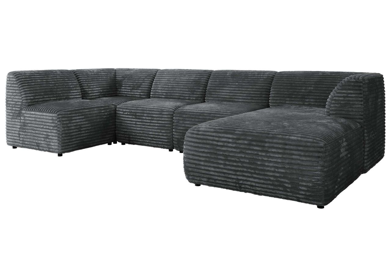 Narożnik MODARO U 6M - strona prawa - szary, sztruks