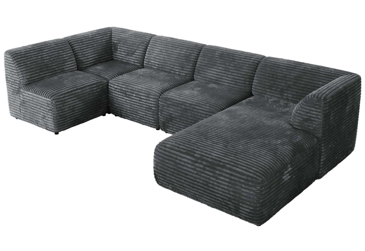 Narożnik MODARO U 6M - strona prawa - szary, sztruks