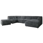 Narożnik MODARO U 6M - strona prawa - szary, sztruks