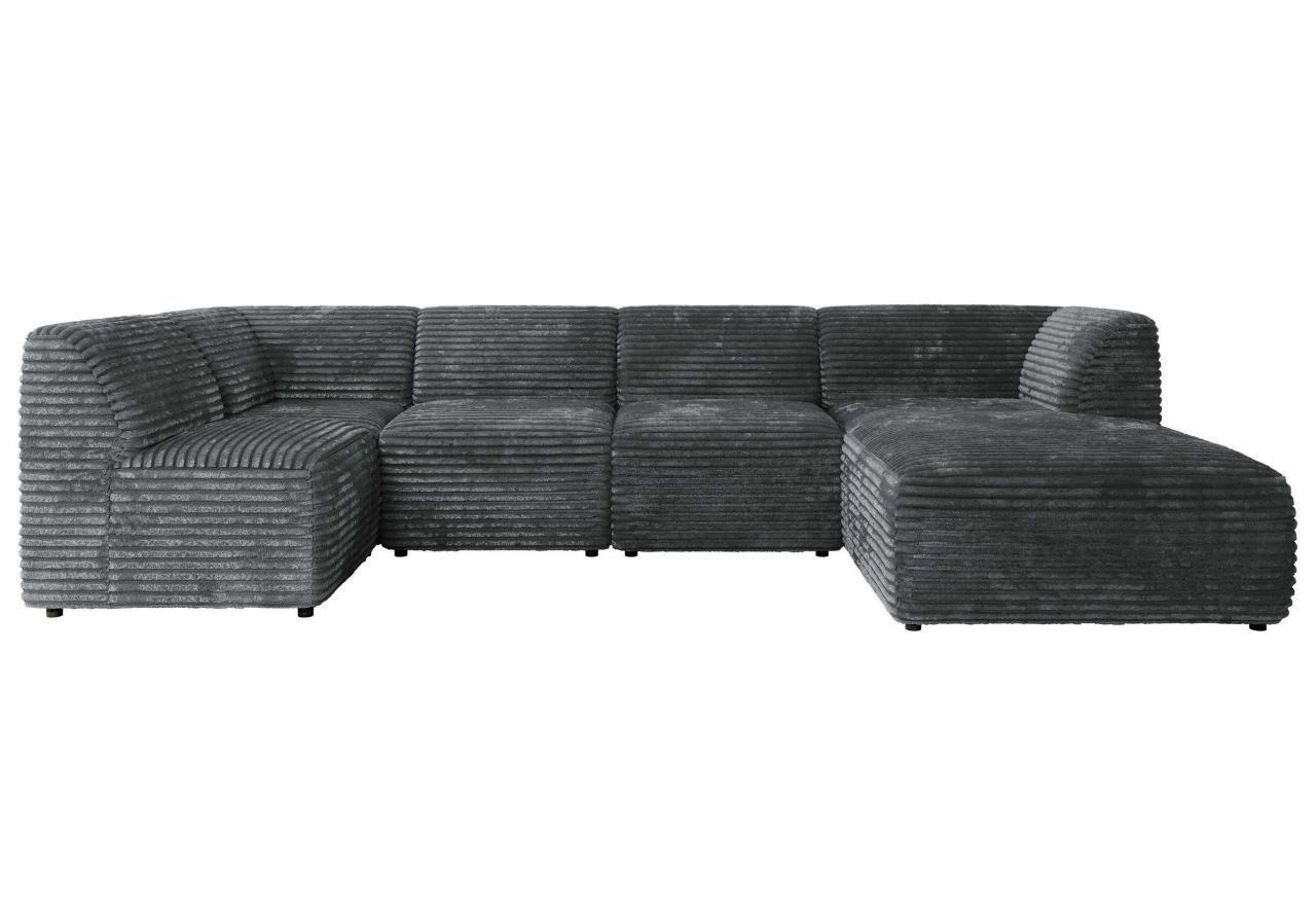 Narożnik MODARO U 6M - strona prawa - szary, sztruks