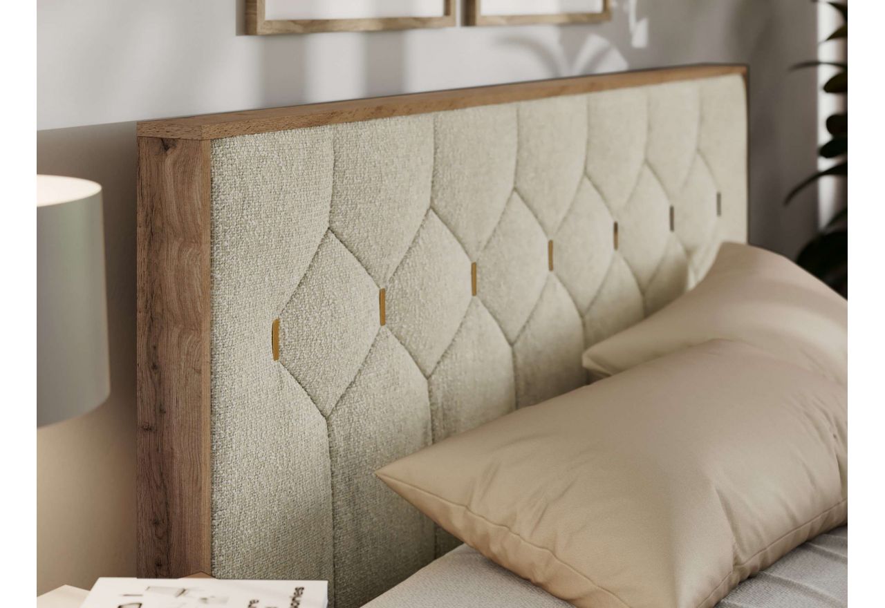 Łóżko tapicerowane LARINO CLASSIC 180x200 - kremowy, struktura