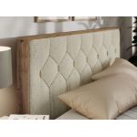 Łóżko tapicerowane LARINO CLASSIC 160x200 - materac multipocket - kremowy, struktura