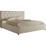 Łóżko tapicerowane LARINO CLASSIC 180x200 - materac multipocket - kremowy, struktura