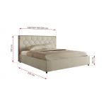 Łóżko tapicerowane LARINO CLASSIC 200x200 - materac multipocket - kremowy, struktura