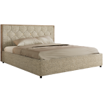 Łóżko tapicerowane LARINO CLASSIC 160x200 - materac pocket - beżowy, struktura