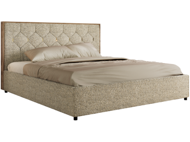 Łóżko tapicerowane LARINO CLASSIC 180x200 - materac pocket - beżowy, struktura