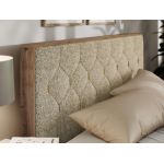 Łóżko tapicerowane LARINO CLASSIC 180x200 - materac pocket - beżowy, struktura