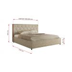 Łóżko tapicerowane LARINO CLASSIC 180x200 - materac pocket - beżowy, struktura