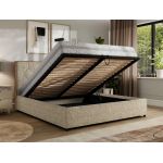 Łóżko tapicerowane LARINO CLASSIC 160x200 - materac multipocket - beżowy, struktura