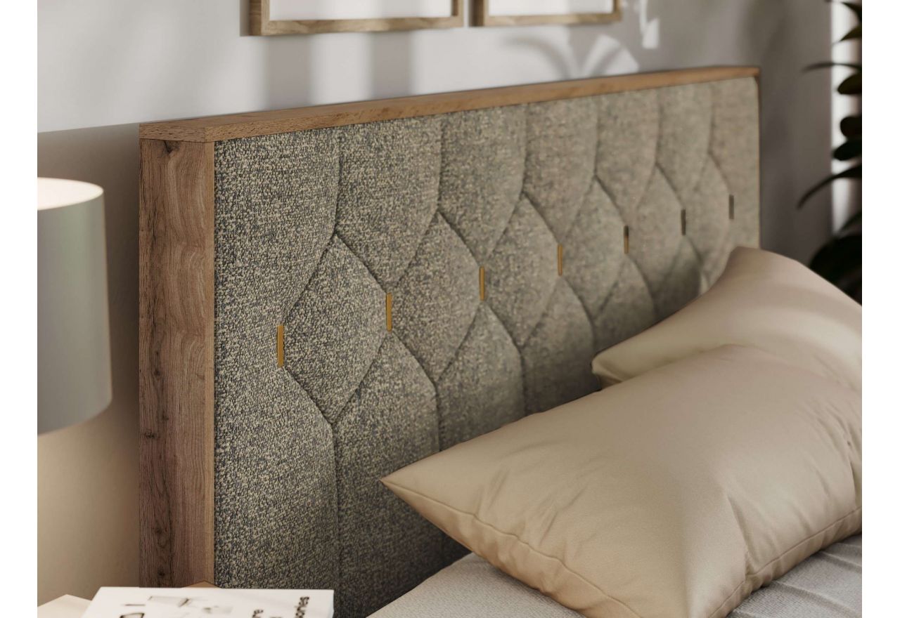 Łóżko tapicerowane LARINO CLASSIC 160x200 - szary, struktura