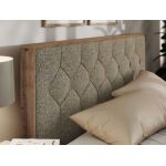 Łóżko tapicerowane LARINO CLASSIC 180x200 - materac pocket - szary, struktura