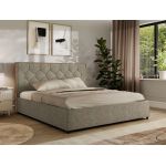 Łóżko tapicerowane LARINO CLASSIC 200x200 - materac multipocket - szary, struktura