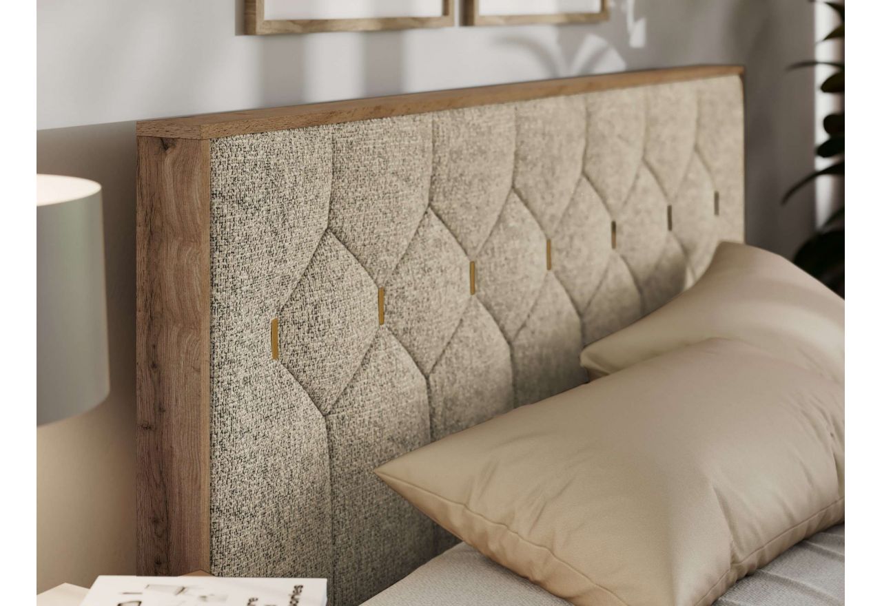 Łóżko tapicerowane LARINO CLASSIC 200x200 - ciemnobeżowy, struktura