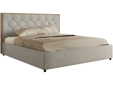 Łóżko tapicerowane LARINO CLASSIC 180x200 - materac piankowy - jasnoszary, struktura