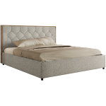 Łóżko tapicerowane LARINO CLASSIC 180x200 - materac pocket - jasnoszary, struktura