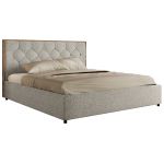 Łóżko tapicerowane LARINO CLASSIC 180x200 - materac pocket - jasnoszary, struktura