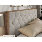 Łóżko tapicerowane LARINO CLASSIC 160x200 - materac multipocket - jasnoszary, struktura
