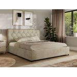 Łóżko tapicerowane LARINO CLASSIC 160x200 - beżowy, welwet