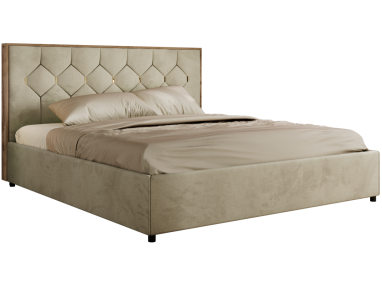 Łóżko tapicerowane LARINO CLASSIC 200x200 - beżowy, welwet