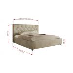 Łóżko tapicerowane LARINO CLASSIC 160x200 - materac pocket - beżowy, welwet