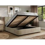 Łóżko tapicerowane LARINO CLASSIC 160x200 - materac multipocket - beżowy, welwet