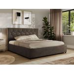 Łóżko tapicerowane LARINO CLASSIC 160x200 - brązowy, welwet