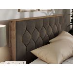 Łóżko tapicerowane LARINO CLASSIC 180x200 - materac piankowy - brązowy, welwet