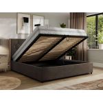 Łóżko tapicerowane LARINO CLASSIC 160x200 - materac multipocket - brązowy, welwet