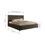 Łóżko tapicerowane LARINO CLASSIC 180x200 - materac multipocket - brązowy, welwet
