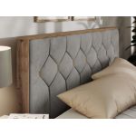 Łóżko tapicerowane LARINO CLASSIC 200x200 - jasnoszary, welwet