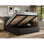 Łóżko tapicerowane LARINO CLASSIC 160x200 - materac piankowy - ciemnoszary, welwet