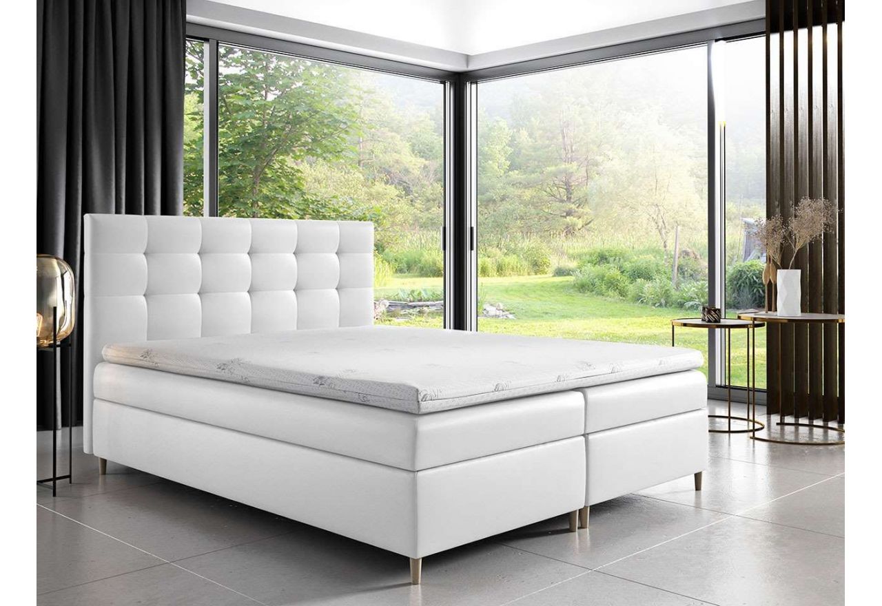 Eleganckie łóżko z pikowanym zagłowiem i możliwością wyboru tkaniny - DEBRA / Madryt 920