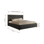 Łóżko tapicerowane LARINO CLASSIC 180x200 - materac multipocket - ciemnoszary, welwet