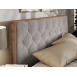 Łóżko tapicerowane LARINO CLASSIC 180x200 - materac multipocket - jasnoszary, plusz