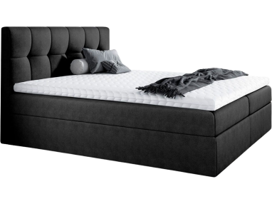 Eleganckie i wygodne łóżko kontynentalne z wysokim wezgłowiem i opcją wyboru tkaniny - RICO / Monolith 25103